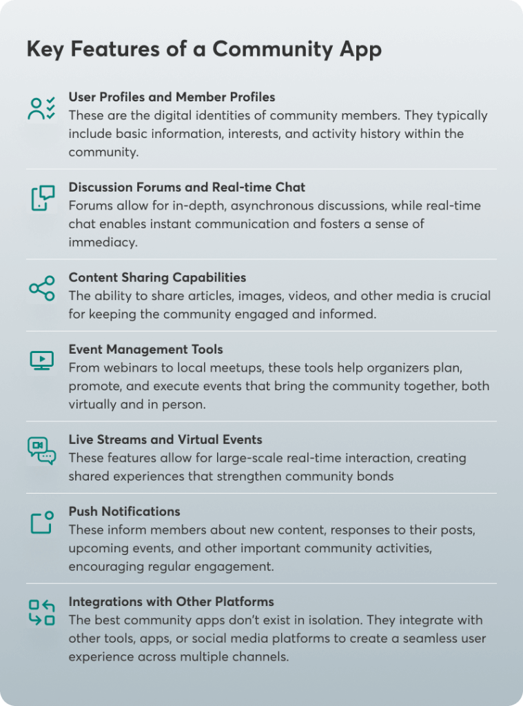 Key features of a Community App
