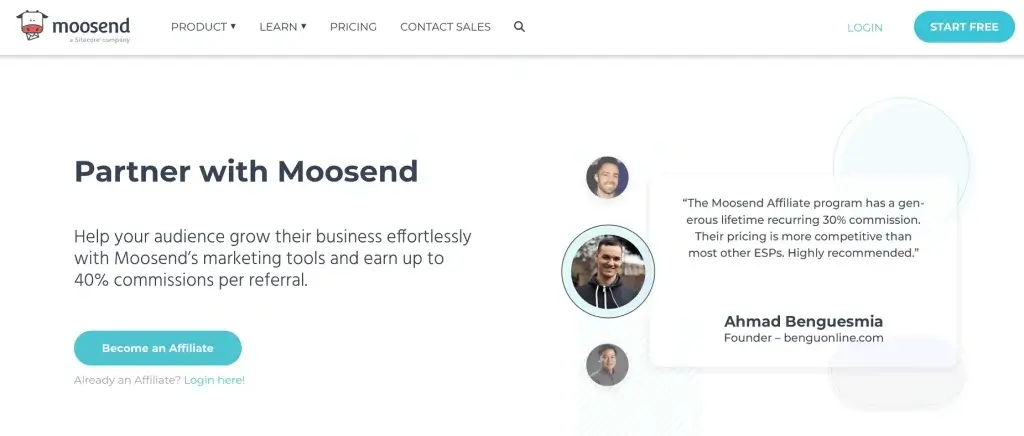 Moosend affiliate marketing