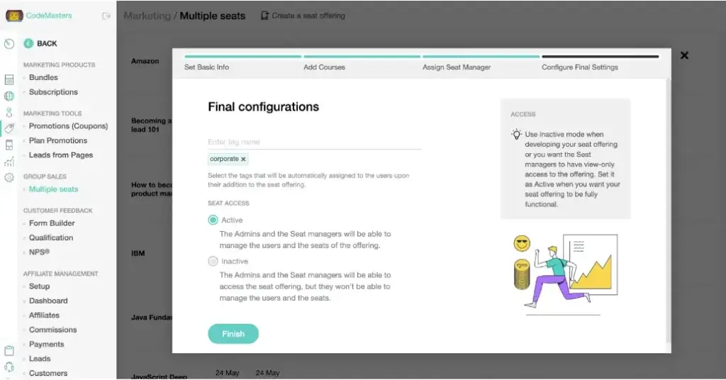 multiple seat offering final configurations LearnWorlds